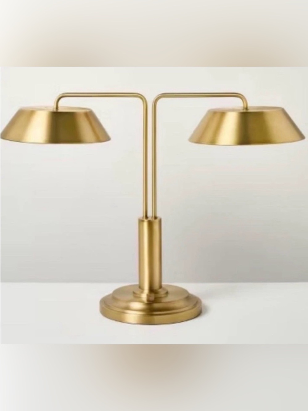 Hearth & Hand Brass Double-Arm Table Lamp 3 Light Settings NWT